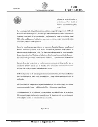 Página 88
COMISIÓN PERMANENTE
LXIII
LEGISLATURA
Segundo Receso Miércoles 15 de junio de 2016 Primer Año de Ejercicio
 
