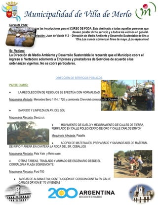 Gacetilla Municipal 22 De Mayo