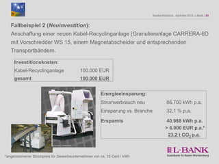 Bankenfrühstück , April-Mai 2013, L-Bank | 54

Fallbeispiel 3 (Neuinvestition):
Kauf eines 8-Rad Rückezugs HSM 208F,
11 to...