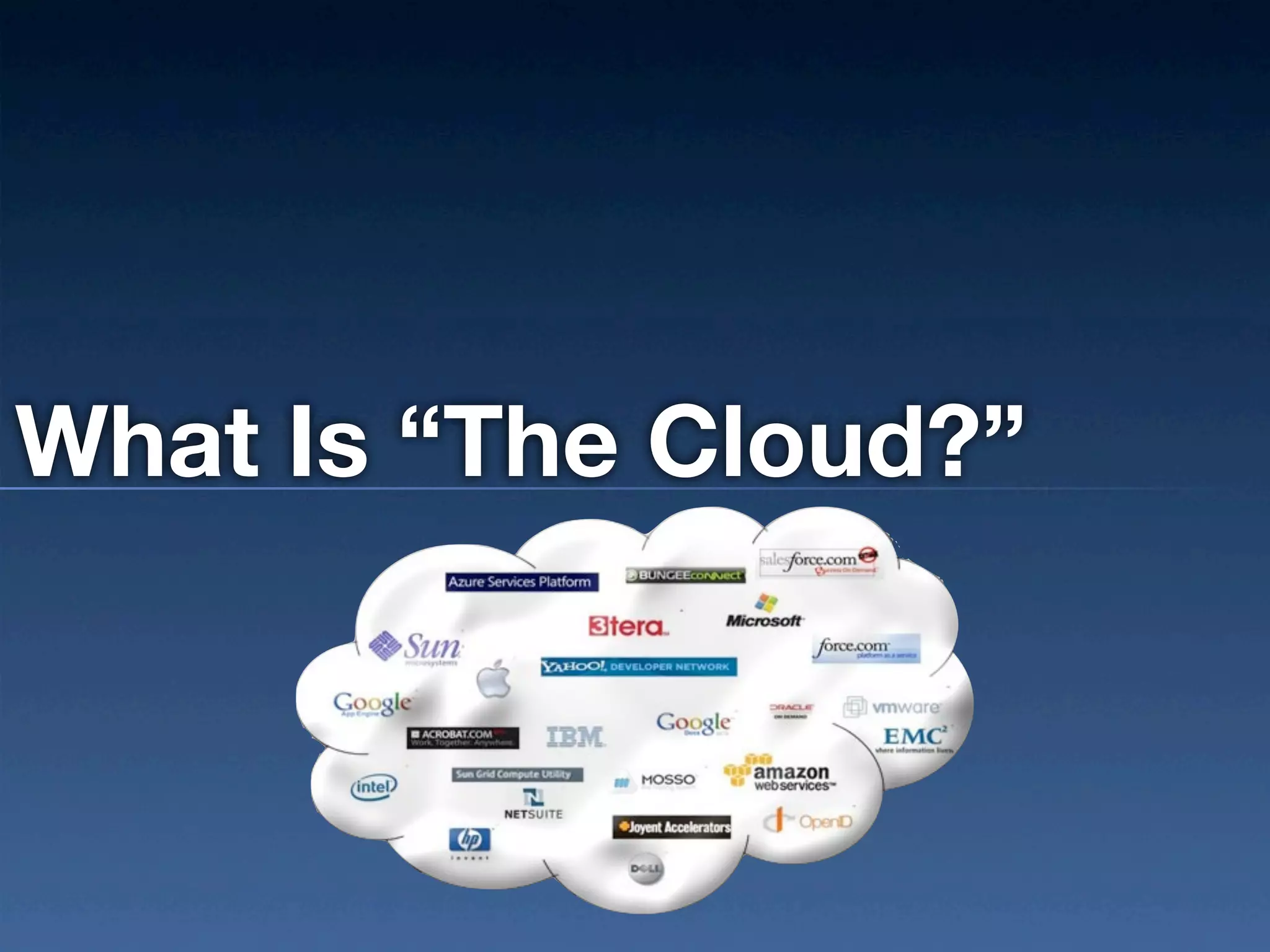 What Is “The Cloud?”
 