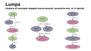 Lumps
clusters of concepts mapped one-to-several, several-to-one, or in spirals
 