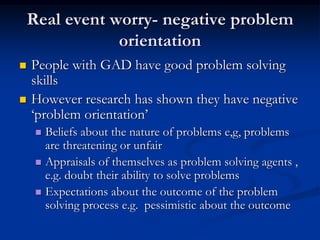 GAD model of Cognitive behavioural Therapy. | PDF