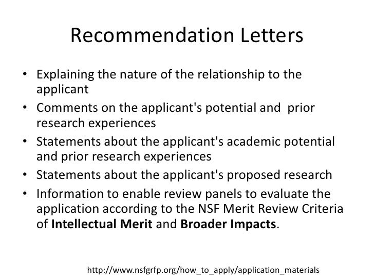 free money a k a fellowships nsf letter of recommendation