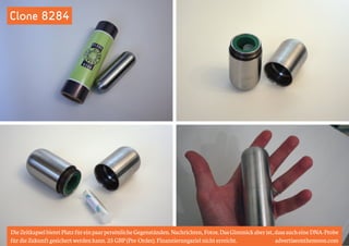 Clone 8284 
Die Zeitkapsel bietet Platz für ein paar persönliche Gegenständen. Nachrichten, Fotos. Das Gimmick aber ist, dass auch eine DNA-Probe 
für die Zukunft gesichert werden kann. 25 GBP (Pre-Order). Finanzierungsziel nicht erreicht. advertiseonthemoon.com 
 