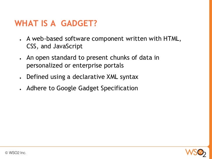 Writing Gadgets With The WSO2 Gadget Server