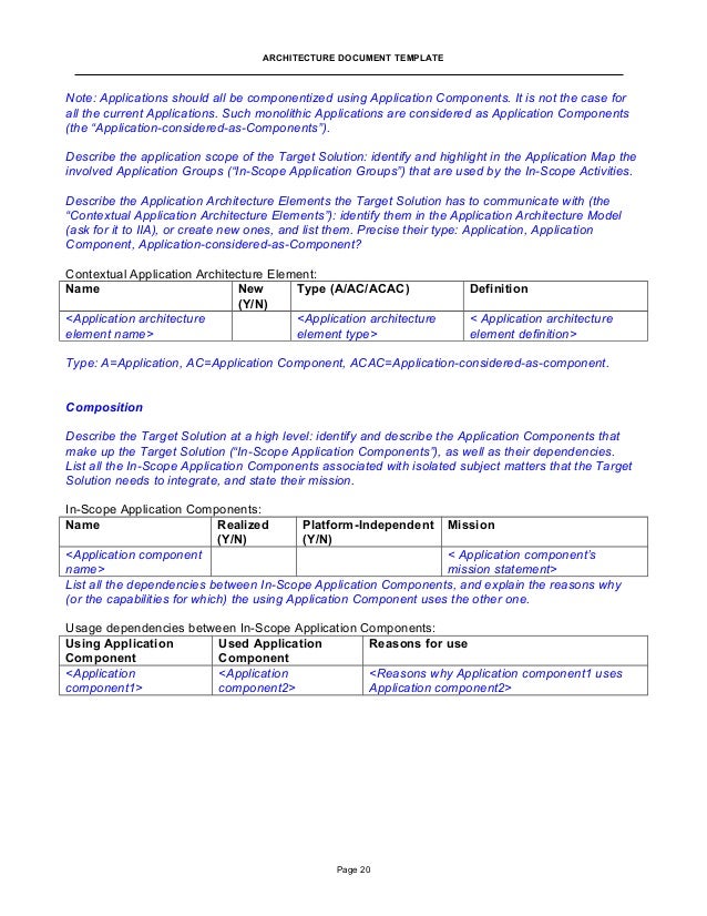 application documentation template