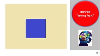 30
30
‫מכירות‬:
"‫בראש‬ ‫הכל‬"
 