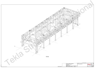 TeklaStructures
0G [3]
Issued
Revised
Centurion Academy Draughtsmen
General Arrangement Drawing 4
High Rise Roof
14 Bank Ave, Centurion
Scale
Drawn HDK
1:50
Project Number
S2535
Drawing Rev
A1 GA Isometric View
Drawing title
Cadex SA (Tekla's SA Reseller)
Tel +27 11 463 1857/3641 Fax +27 11 463 9445
P O Box 411340
Craighall 2024, South Africa
info@CadexSA.com
Supplied by
Model :- Hanno de Kramer GA.4 - High Rise Roof
Prepared using Tekla Structures® (www.tekla.com)
©Copyright. All rights reserved.
Drawing copyright holder (Yo
DateRevision DescriptionMarkRev
3D View
10
E
0
07
08
09
C
Tekla Structures Educational
 