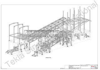 TeklaStructures
Isometric View
0G [1]
Issued
Revised
TRAINING INSTITUTE FOR DRAUGHTSMEN
SLAG CRUSHING PLANT
CONVEYOR BELT
CENTURION ACADEMY
Scale
Drawn HDK
1:50
Project Number
CK 1998 / 0270
Drawing Rev
A1 GA Drawing Isometric View
Drawing title
Cadex SA (Tekla's SA Reseller)
Tel +27 11 463 1857/3641 Fax +27 11 463 9445
P O Box 411340
Craighall 2024, South Africa
info@CadexSA.com
Supplied by
Model :- Hanno de Kramer - GA.3 Conveyor Belt
Prepared using Tekla Structures® (www.tekla.com)
©Copyright. All rights reserved.
Drawing copyright holder (Yo
DateRevision DescriptionMarkRev
Tekla Structures Educational
 