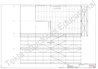 ©Copyright. All rights reserved.
Drawing copyright holder (Yo
TeklaStructures
0G [4]
Issued
Revised
TID
Gold Room
Structural Steelwork Detail Training
Centurion Academy, Bank Ave
Scale
Drawn HDK
1:50
Project Number
GR/001
Drawing Rev
GA - Floor Plan Views
Drawing title
Cadex SA (Tekla's SA Reseller)
Tel +27 11 463 1857/3641 Fax +27 11 463 9445
P O Box 411340
Craighall 2024, South Africa
info@CadexSA.com
Supplied by
Model :- HdeKramer_GoldRoom_28.08.2019
Prepared using Tekla Structures® (www.tekla.com)
DateRevision DescriptionMarkRev
Plan @ +3850 T.O.S
C
1 2 3 4 5
A
B
B
A
C
Tekla Structures Educational
 
