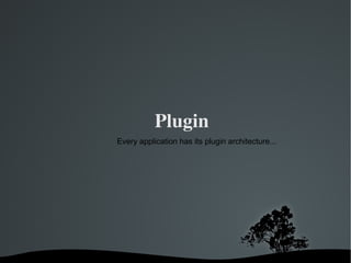 Plugin Every application has its plugin architecture... 