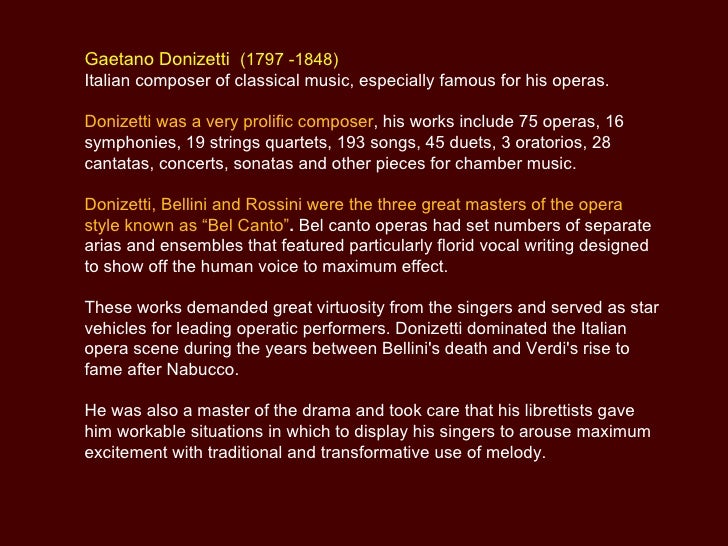Gaetano Donizetti English Version