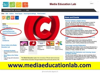@reneehobbs #gaetc15
www.mediaeducationlab.com
 