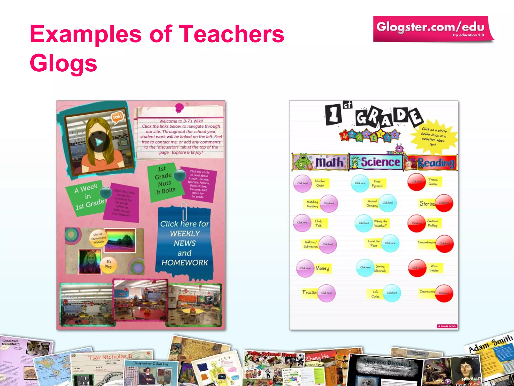Examples of Teachers Glogs 