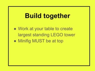 Talk < Action
BUILDING PLAYING SHARING
 