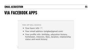 EMAIL ACQUISITION   44

VIA FACEBOOK APPS
 