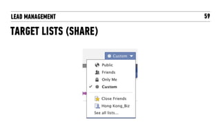 LEAD MANAGEMENT        59

TARGET LISTS (SHARE)
 