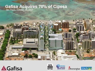 Gafisa acquires 70% of cipesa
