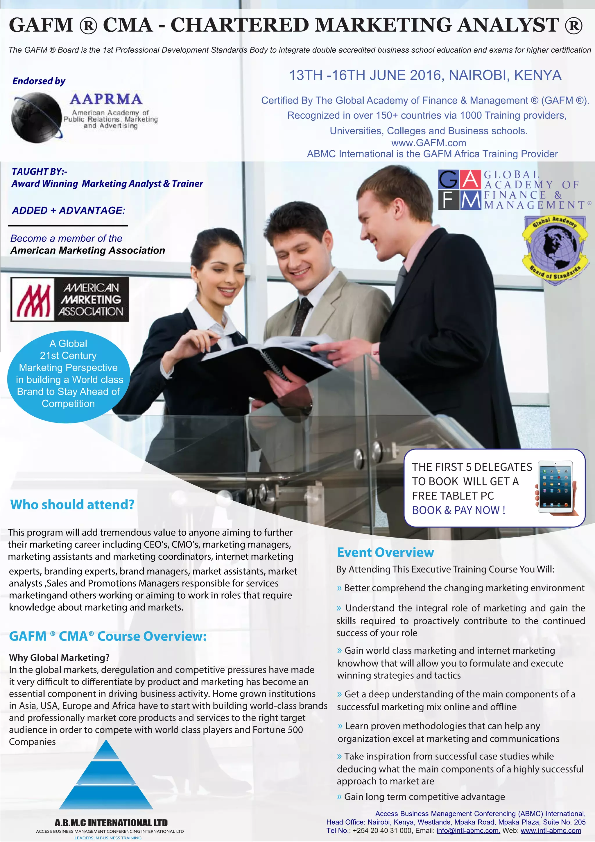 Kenya Chartered Marketing Analyst Certificate Course | PDF