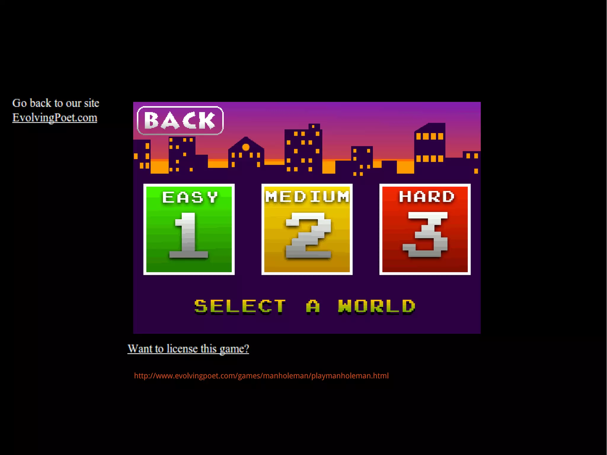 http://www.evolvingpoet.com/games/manholeman/playmanholeman.html
 