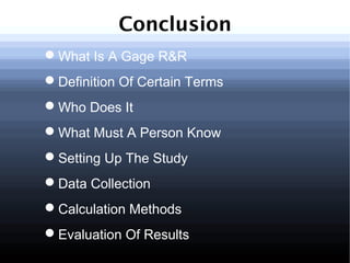 Introduction to Gage R&R | PPT