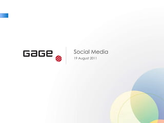 Social Media 19 August 2011 