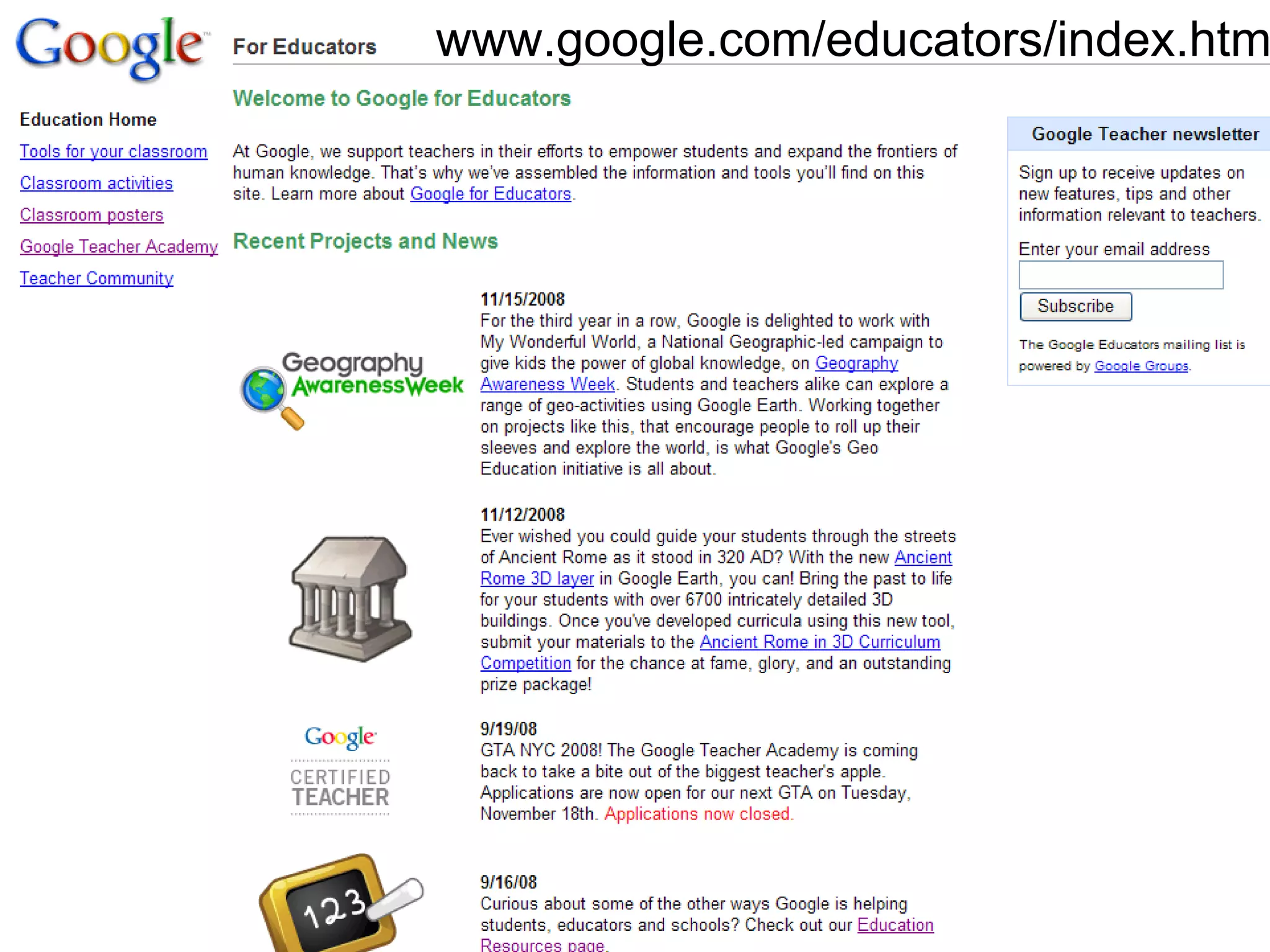 www.google.com/educators/index.html 