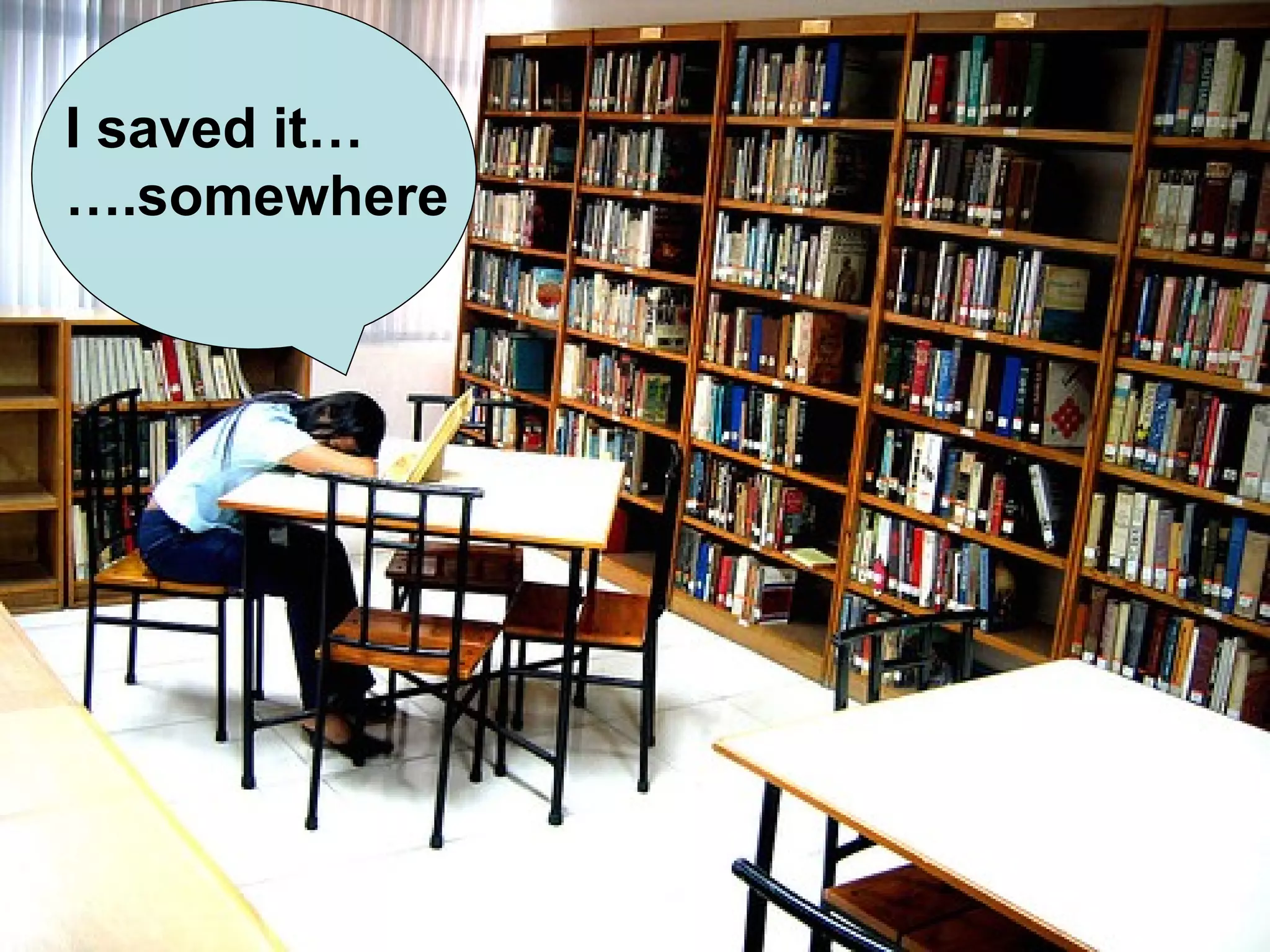 I saved it… … .somewhere 