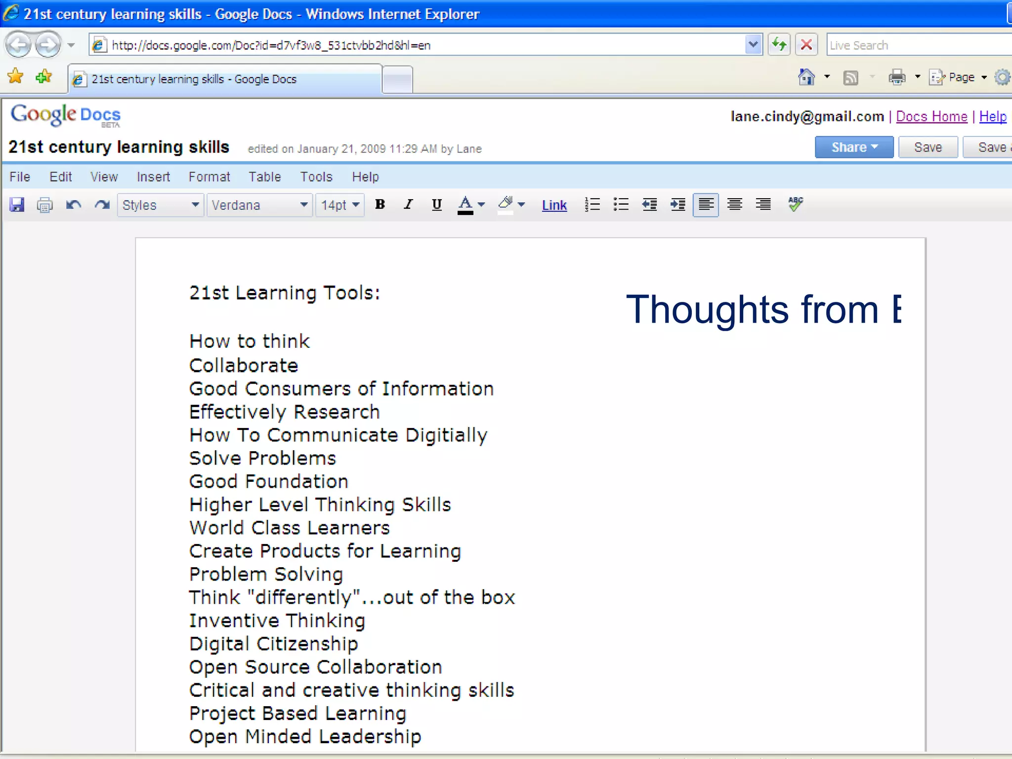 Thoughts from Educators 