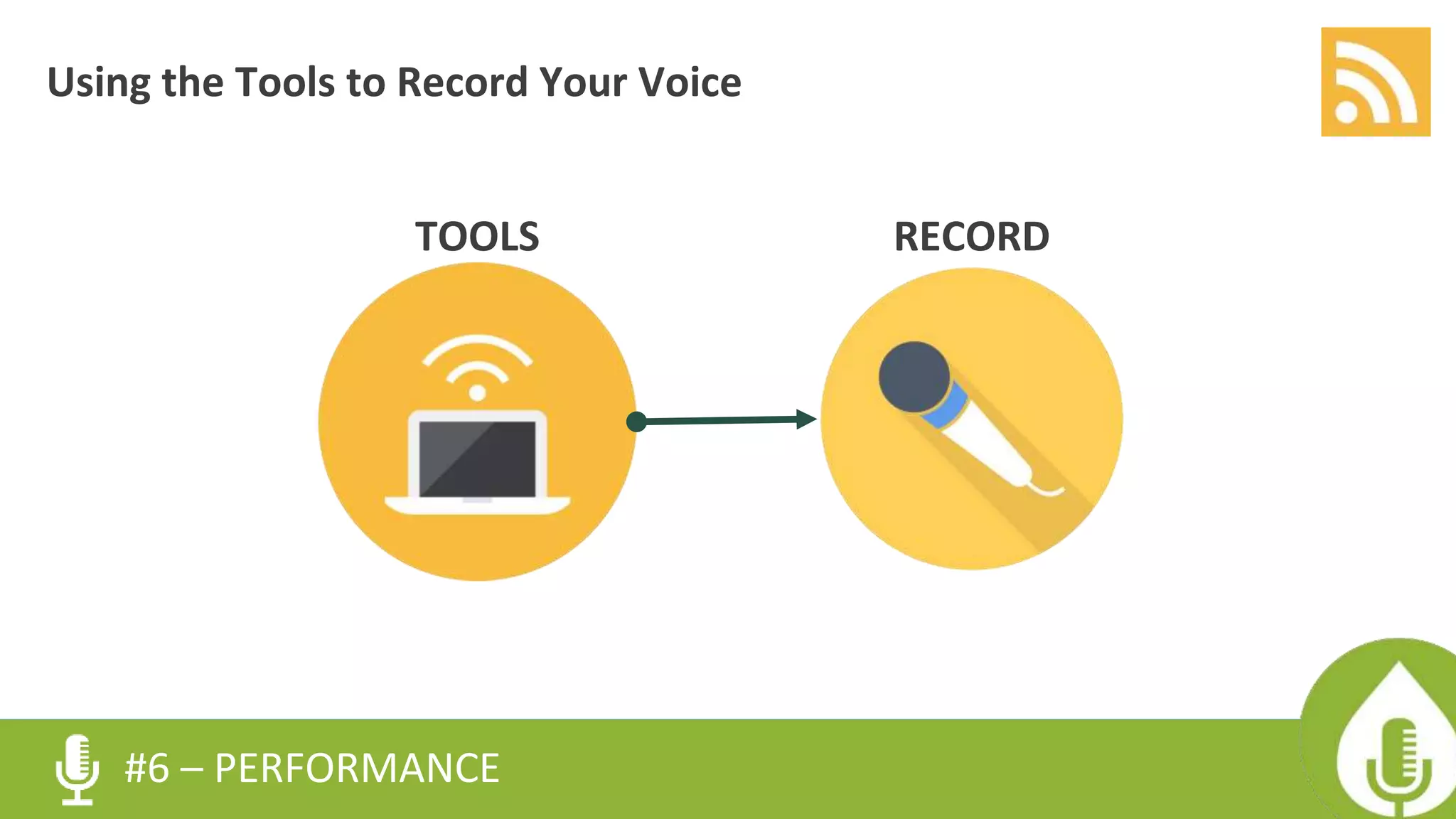 #6 – PERFORMANCE
TOOLS RECORD
Using the Tools to Record Your Voice
 