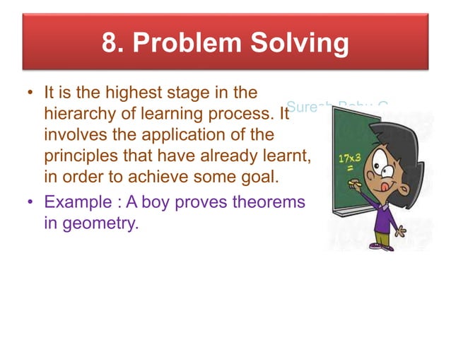Gagne s Hierarchy Of Learning Eight Types Of Learning PPT