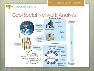 27 Stéphane Gagnon 2014-11-12 
Geo-Social Network Analysis 
 