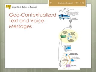 29 Stéphane Gagnon 2014-11-12 
Geo-Contextualized 
Text and Voice 
Messages 
 