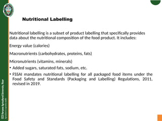 Product labelling and nutritional labelling | PPTX
