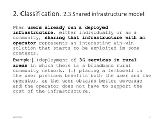 5. Upper layers
One – three paragraphs summarizing each section, as long as it is related to
Alternative Networks. References about protocols, research papers, etc.
5.1. Layer 3
5.1.1. IP addressing
5.1.2. Routing protocols
5.1.2.1. Traditional routing protocols
5.1.2.2. Mesh routing protocols
5.2. Transport layer
5.2.1. Traffic Management when sharing network resources
5.2.2. Multi-hop issues
5.3. Services provided
5.3.1. Intranet services
5.3.2. Access to the Internet
5.3.2.1. Web browsing proxies
5.3.2.2. Use of VPNs
Questions: Is the length of each section adequate? Is the structure adequate? Is
the relationship with Alternative Networks clear?
16/07/2015 13
 