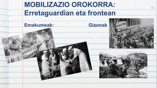 Emakumeak:
MOBILIZAZIO OROKORRA:
Erretaguardian eta frontean
Gizonak
.
15
 