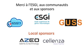 Merci à l’ESGI, aux communautés
et aux sponsors
 