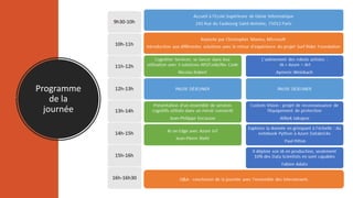Programme
de la
journée
 