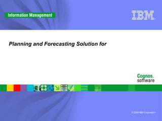 © 2009 IBM Corporation
Planning and Forecasting Solution for
 