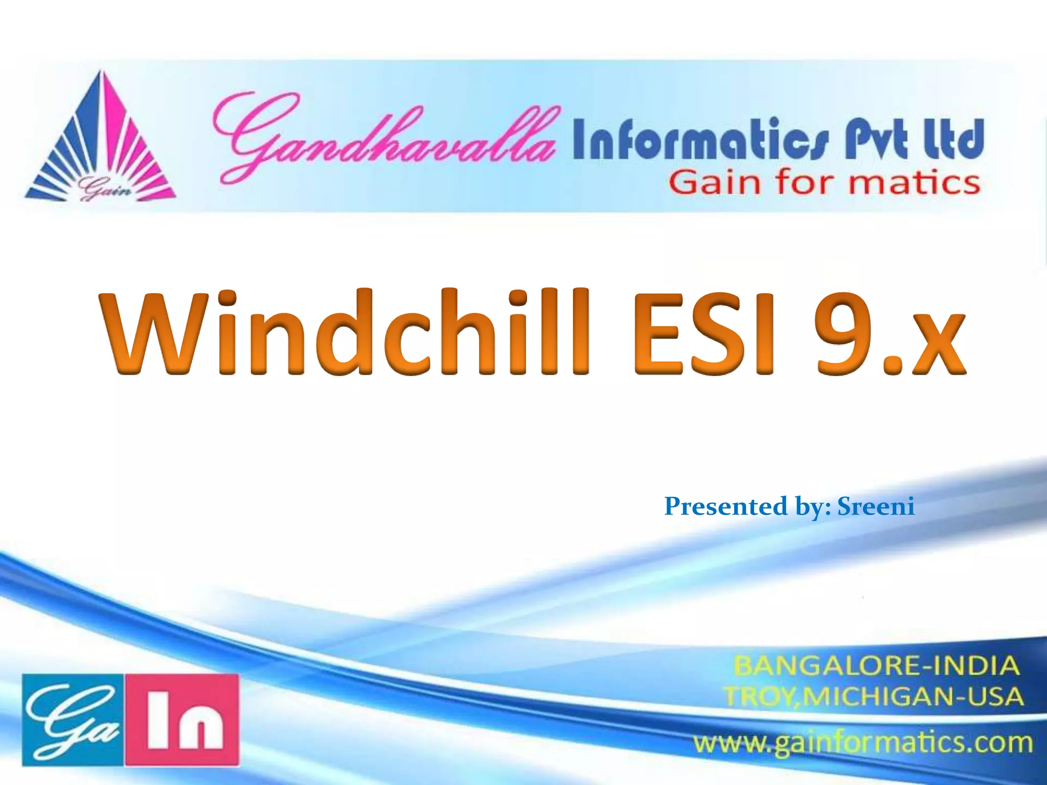 PTC Windchill ESI 9.x Architecture | PPSX