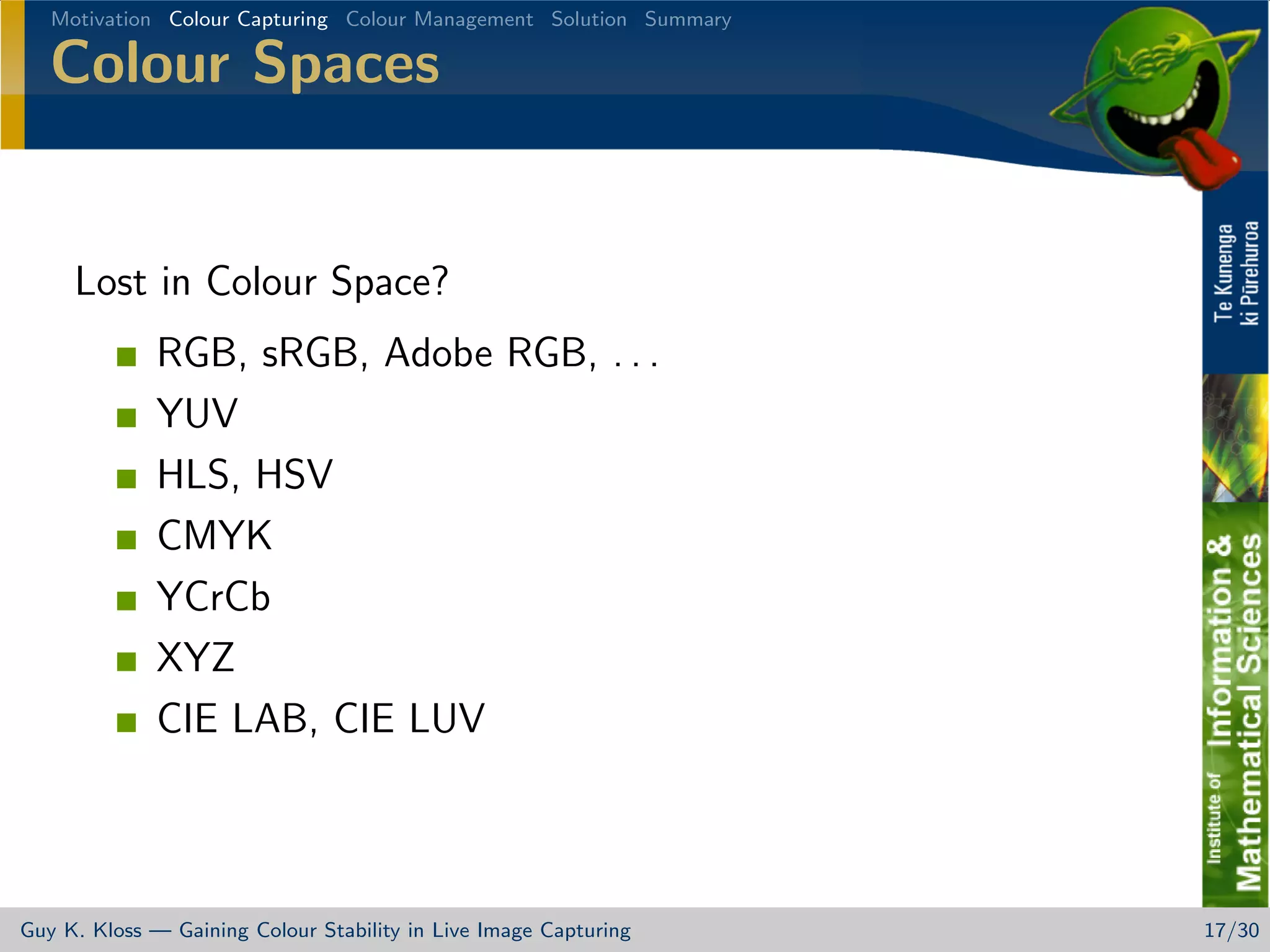 Gaining Colour Stability in Live Image Capturing