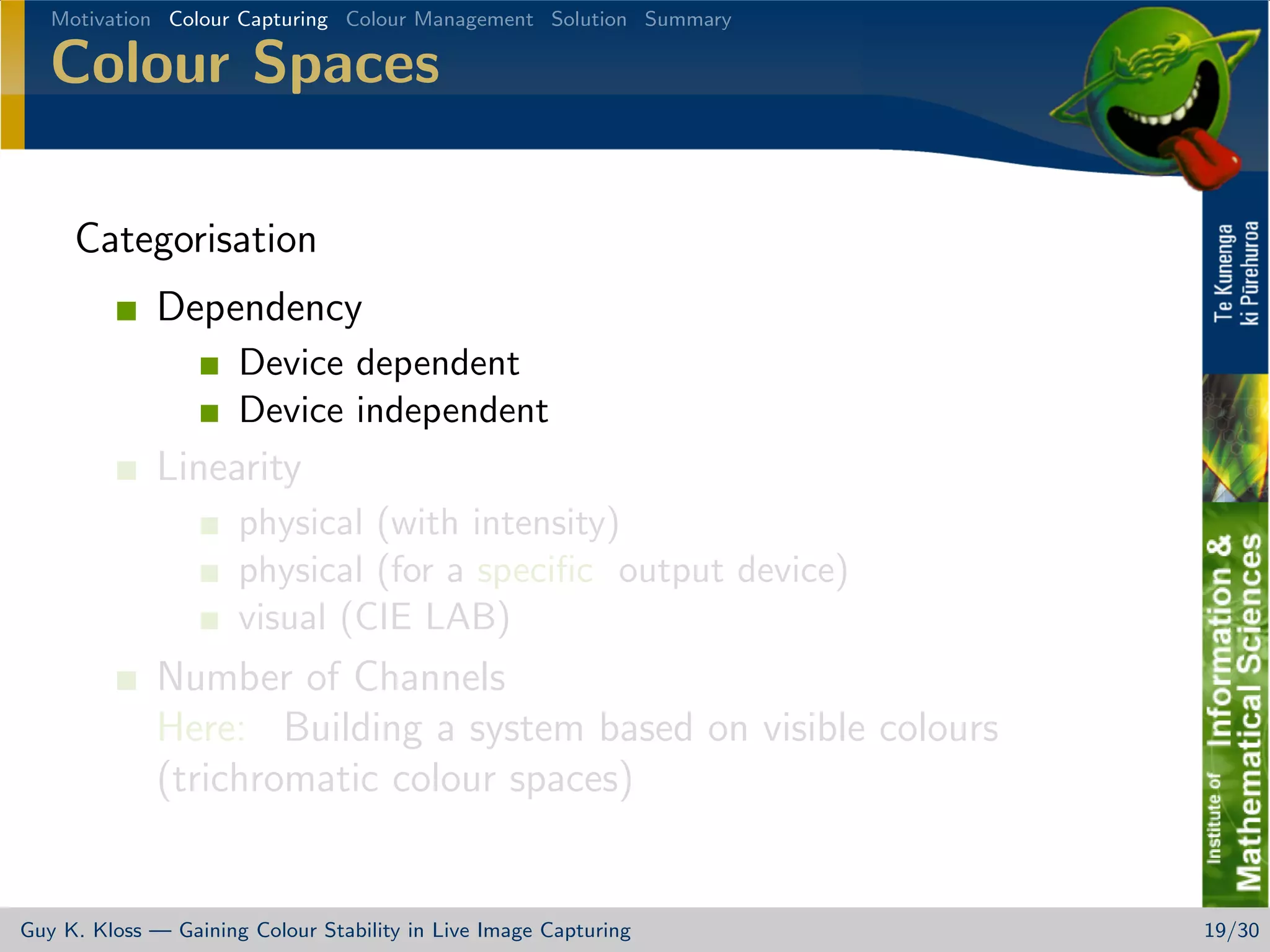 Gaining Colour Stability in Live Image Capturing