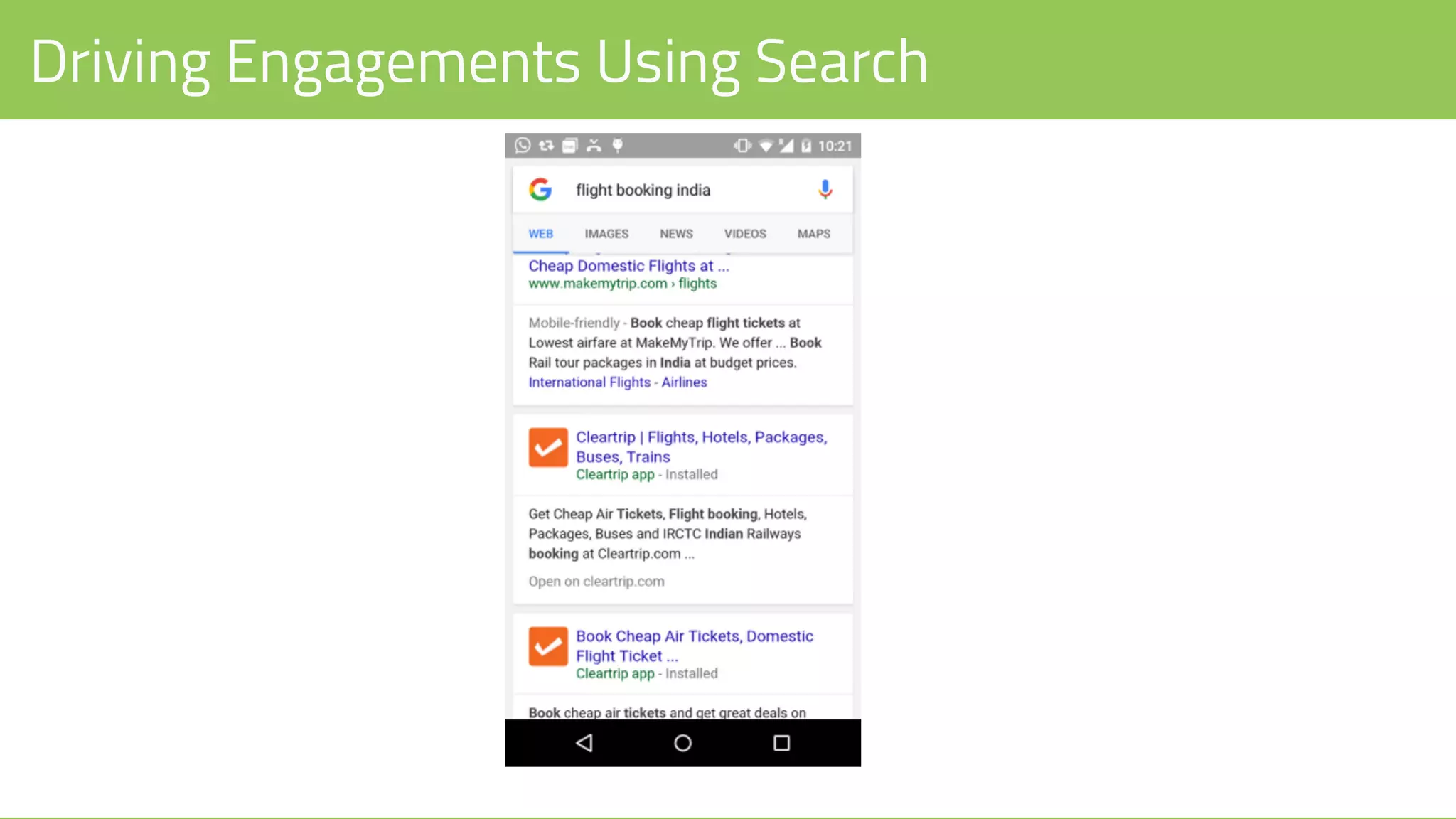 Driving Engagements Using Search
 