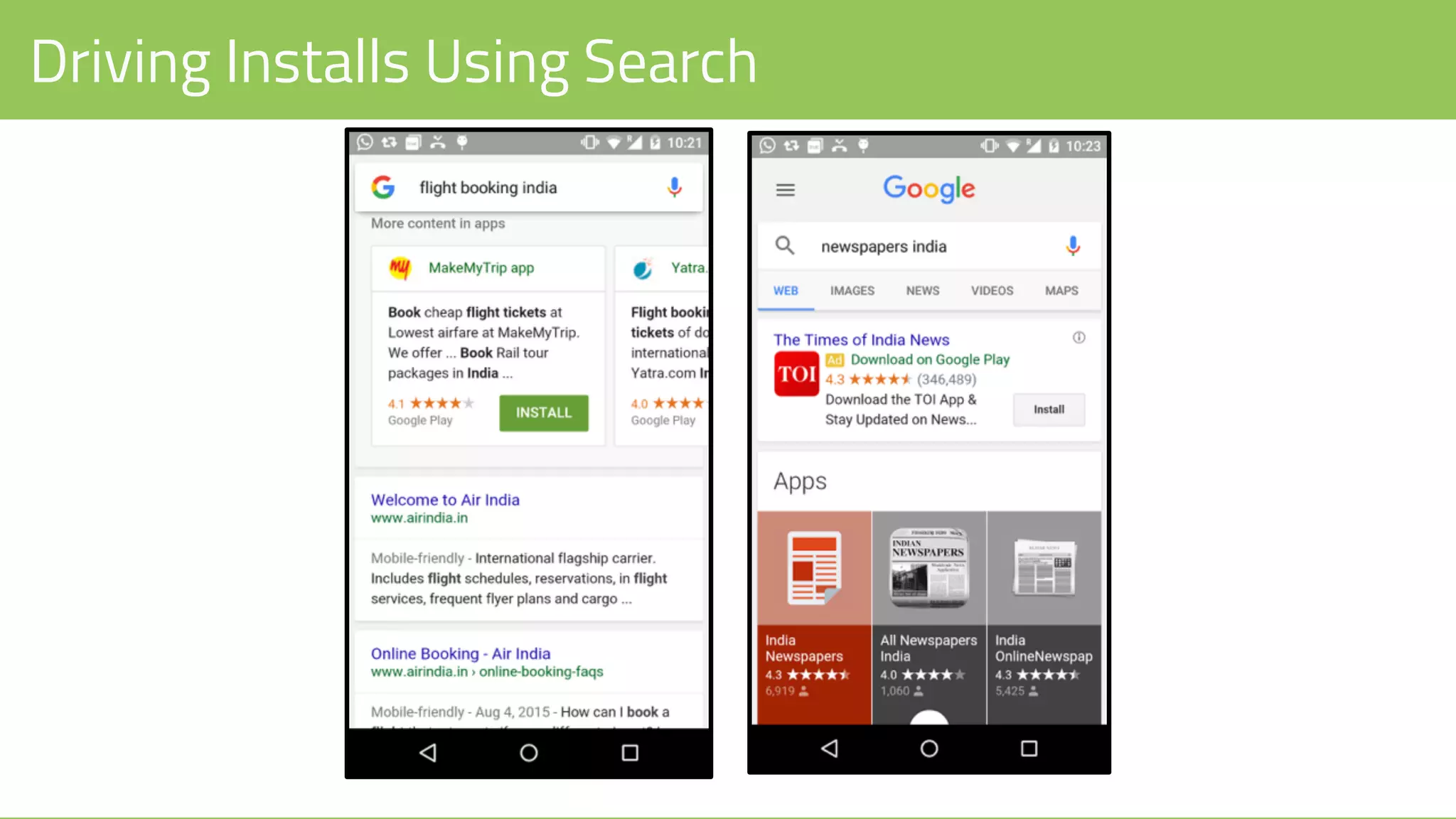 Driving Installs Using Search
 