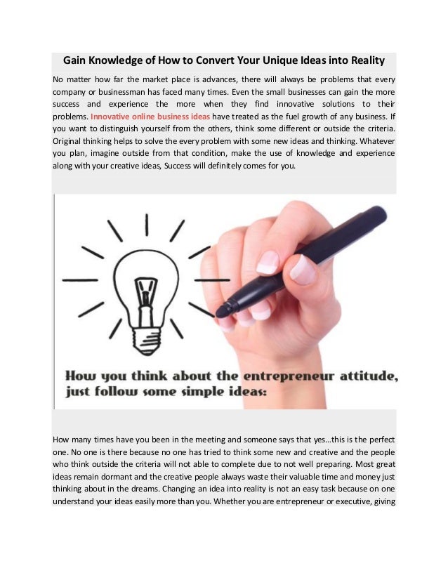 How To Convert Your Idea To A Reality? – AGXF