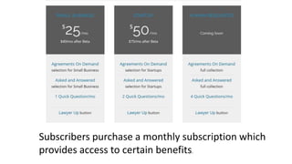 Subscribers purchase a monthly subscription which
provides access to certain benefits.
 