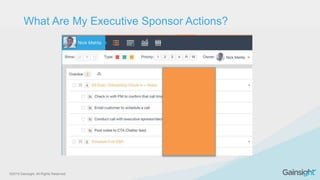 ©2015 Gainsight. All Rights Reserved.
What Are My Executive Sponsor Actions?
 
