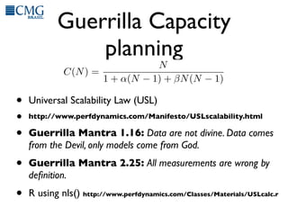 Guerrilla Capacity
               planning
                                       N
             C(N ) =
                 ...