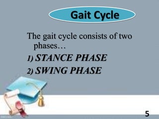 Gait Cycle
The gait cycle consists of two
phases…
1) STANCE PHASE
2) SWING PHASE
5
 