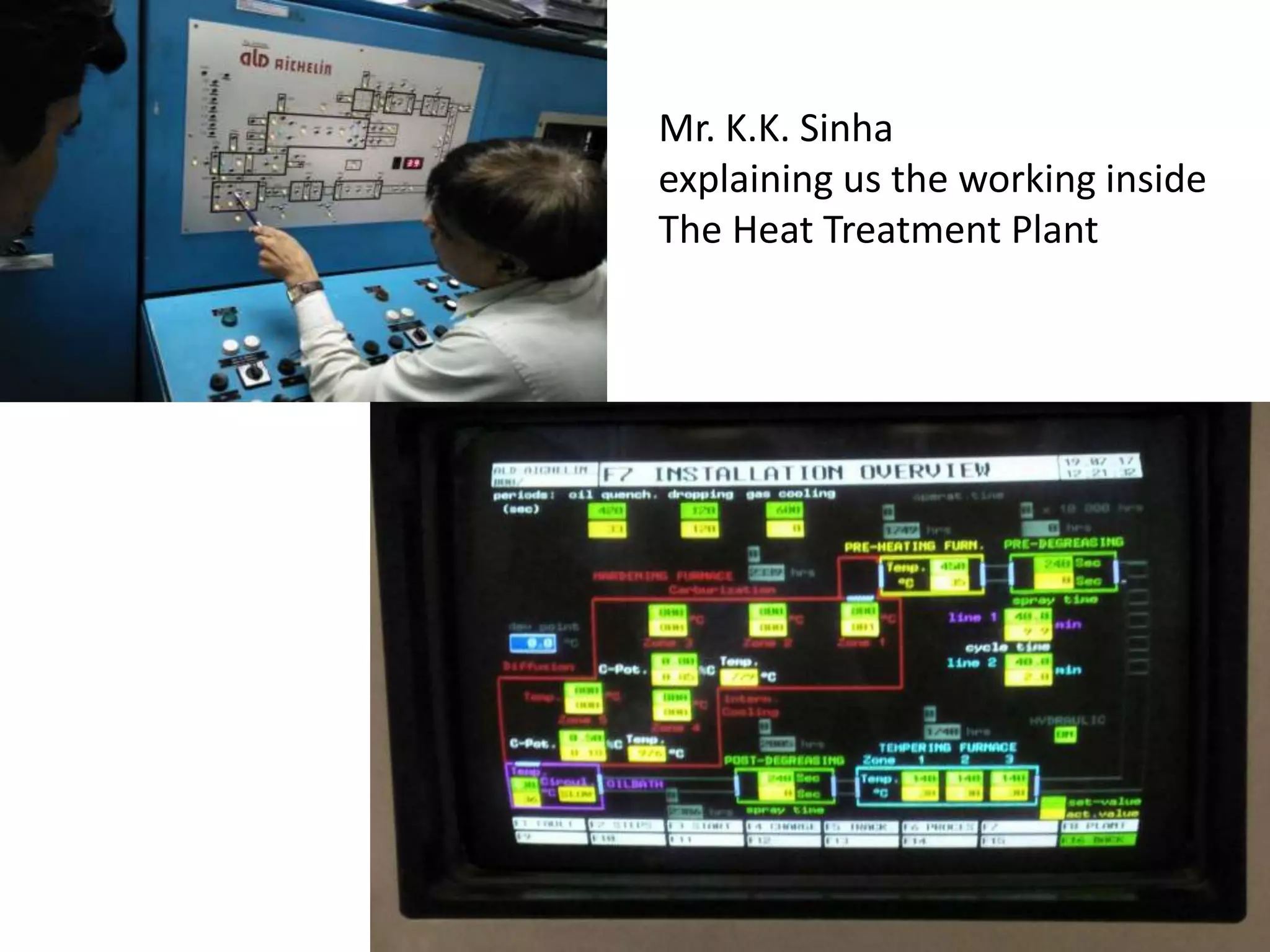 Mr. K.K. Sinha
explaining us the working inside
The Heat Treatment Plant
 